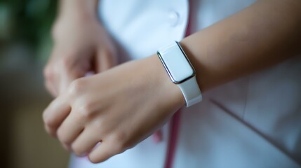 Obraz premium a smart wristband to check medication dosage and patient ID