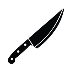Vector illustration of a classic chef knife with a sharp blade isolated on a clean white background