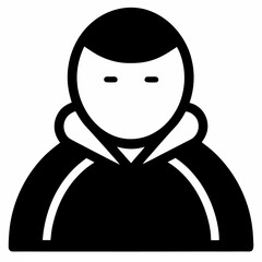 Man in black suit vector on white background.