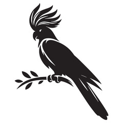 Graceful Cockatoo silhouette in stunning profile – Cockatoo illustration – Minimalist Cockatoo vector – Bird silhouette

