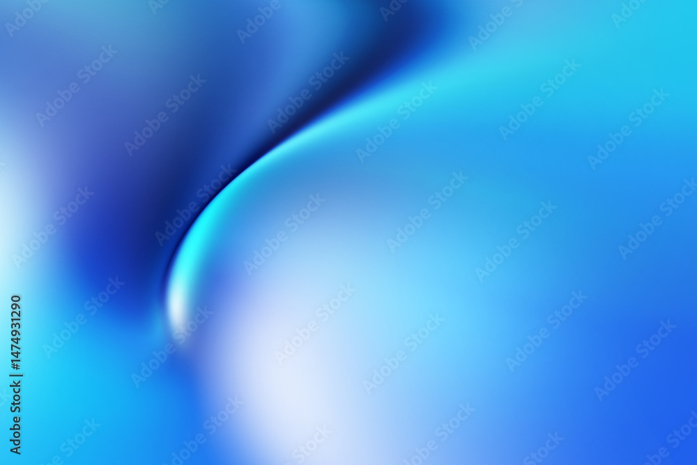Wall mural modern bright abstract wave gradient blue background blurred colorful neon color flow trendy hologra