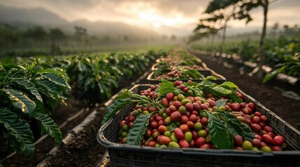 Basket of Red and Green Tomatoes in Nature
