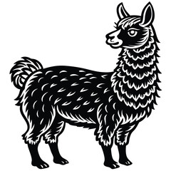 Adobe Illustrator Llama Vector Silhouette, Llama Illustration, Llama Art Hand Drawn Line ArtArtwork
