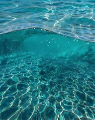 Stunning Underwater View of Crystal-Clear Turquoise Water
