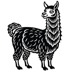 Adobe Illustrator Llama Vector Silhouette, Llama Illustration, Llama Art Hand Drawn Line ArtArtwork