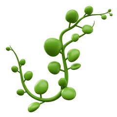Stylized vine with large green buds