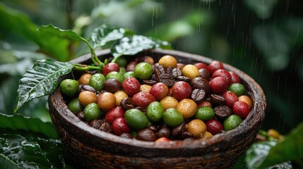 Basket of Colorful Fruits on Table