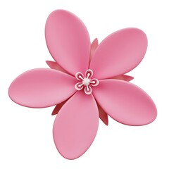 Fototapeta premium Stylized pink flower with five petals