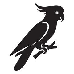 Playful Cockatoo silhouette in joyful flight – Cockatoo illustration – Minimalist Cockatoo vector – Bird silhouette

