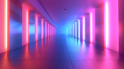 Neon corridor of the future modern art and vibrant lighting in visual design environments