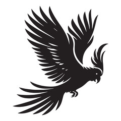 Exotic Cockatoo silhouette, vivid and expressive – Cockatoo illustration – Minimalist Cockatoo vector – Bird silhouette

