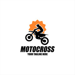 Obraz premium motocross silhouette logo vector illustration