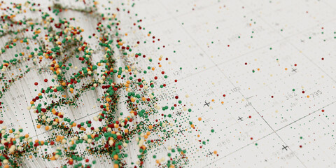 Abstract data clusters visualization. AI technology neural patterns. Digital information presentation, futuristic graph. 