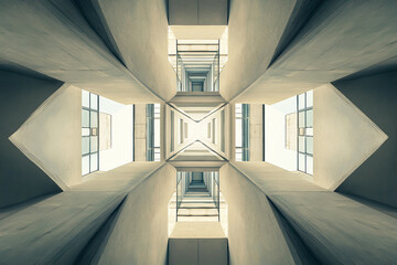 Obraz premium Abstract geometric pattern with vibrant kaleidoscope of colors generative ai