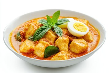 Delicious Creamy Curry with Tofu, Egg, and Basil