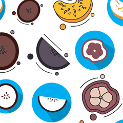 Fruit icon seamless pattern background Vector