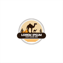 Camel Graphic Silhouette Logo Design vector