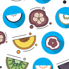 Fruit icon seamless pattern background Vector
