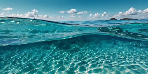 Stunning Underwater View of Crystal-Clear Turquoise Water