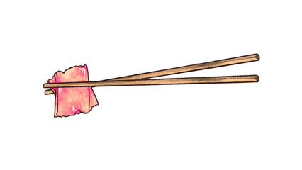chopsticks isolated on transparent background