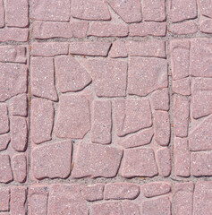 cobblestone street on a sunny day, view from above