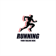 Running man logo and symbol silhouette Design vector