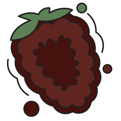 Isolated slice of a blackberry icon Vector