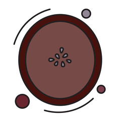 Isolated slice of a coconut icon Vector