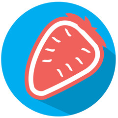 Isolated slice of a strawberry icon Vector