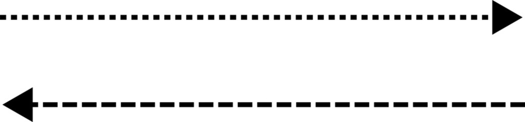 Dotted Arrow Line. Dotted arrows. Isolated Vector illustration.