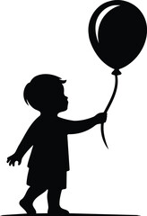 Silhouette Of Child And Balloon