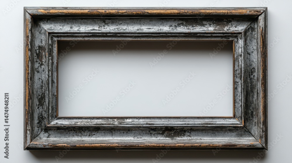 Aufkleber shadowbox frame depth - an empty deep-set shadowbox frame showing interior space and dimension on wh