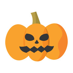 Isolated carved spooky halloween pumpkin icon Vector