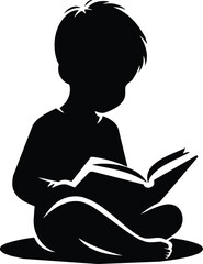Kid With Book Silhouette