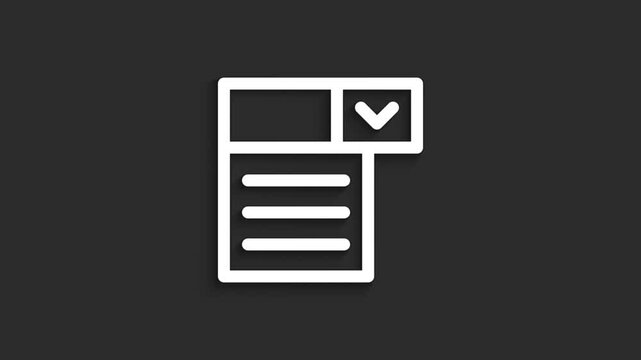Dropdown Menu &ndash; 4K Lineal UI Element Animation on Black