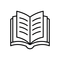 open notebook outline vector on white background