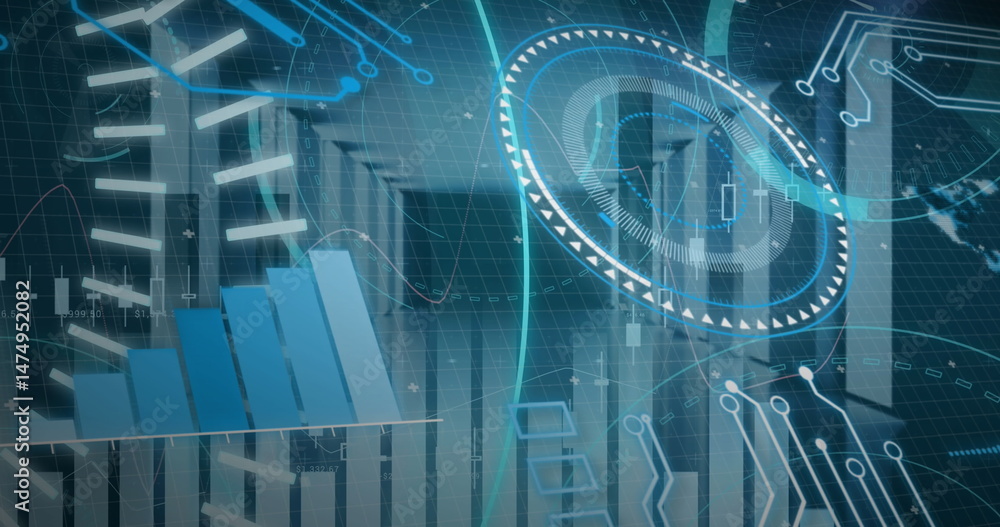 Poster image of 5g text, scopes scanning and data processing over servers