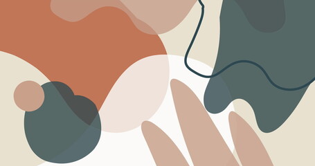 Image of moving shapes on beige background