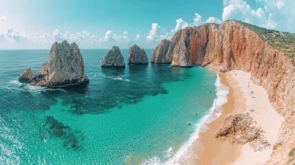 Stunning coastal beach scene