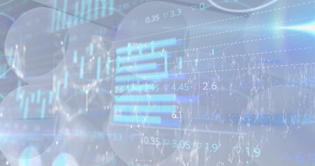 Image of data processing over white background