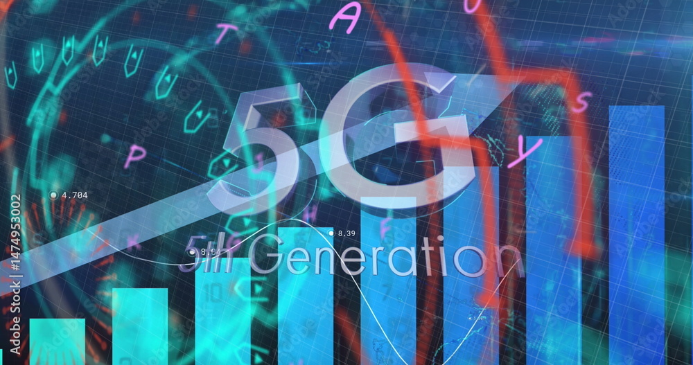 Poster image of financial data processing with social globe