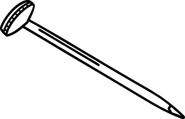 Single Nail Head Line Art Vector Illustration