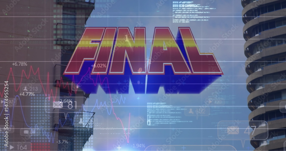 Poster image of final and data processing over cityscape