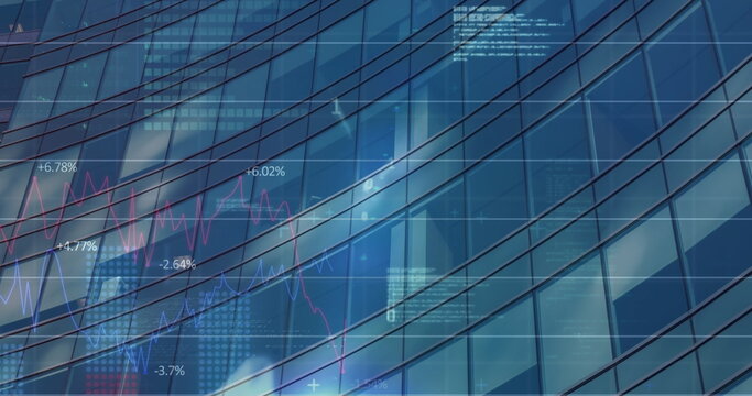 Image of data processing over cityscape