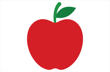 Fototapeta premium Red Apple silhouette, vector art, illustration, animals, cartoon on white background.