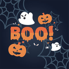 Isolated halloween lettering with ornaments Vector