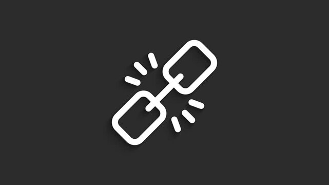 Link &ndash; Connected Lineal UI Icon Animation, 4K on Black