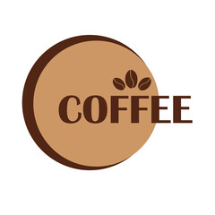 simple coffee beans text vector