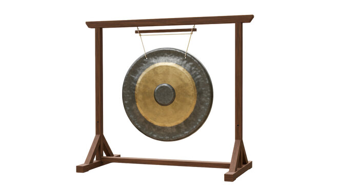 Isolated Bronze Gong