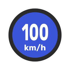 Speed limit sign 100 km h icon vector illustration sign background